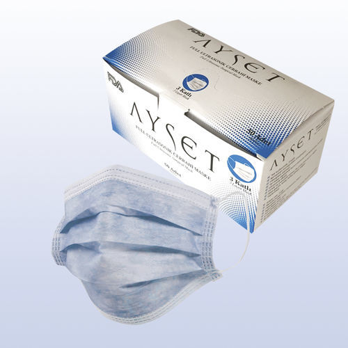 Máscara cirúrgica sem látex - AYSET TIBBI ÜRÜNLER VE PLASTIK TEKSTIL ELEKTRONIK GIDA TEMIZLIK MADDELERI SAN AS - descartável / em não tecido / antialérgica