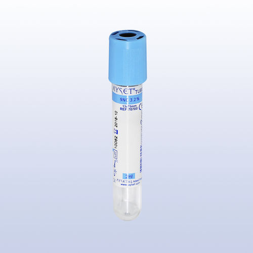 Tubo de coleta para análise da coagulação - 70060 - AYSET TIBBI ÜRÜNLER VE PLASTIK TEKSTIL ELEKTRONIK GIDA TEMIZLIK MADDELERI SAN AS - cilíndrico / de sangue total / em PET