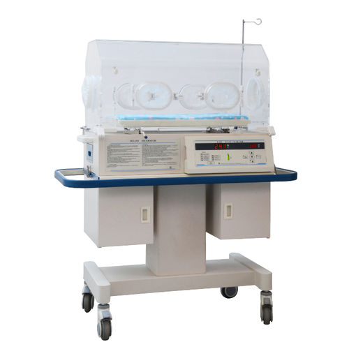 Incubadora neonatal com rodízios - B-1000 - Beijing Julongsanyou Technology - com monitor / com lâmpada para fototerapia / com compartimento de arrumação
