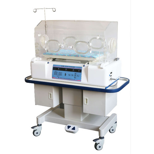 Incubadora neonatal com rodízios - B-3000 (ABS) - Beijing Julongsanyou Technology - com monitor / com lâmpada para fototerapia / com compartimento de arrumação