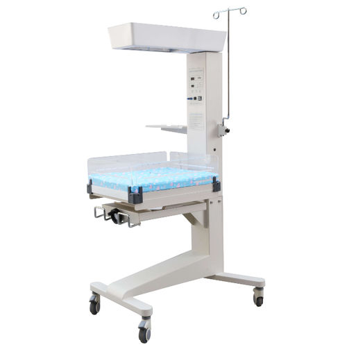 Berço aquecido neonatal com lâmpada para fototerapia - BNT-1000 - Beijing Julongsanyou Technology - com rodízios