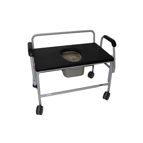 Cadeira higiênica para pessoas obesas - Extra Wide - Benmor Medical - com braços / com balde / com rodízios