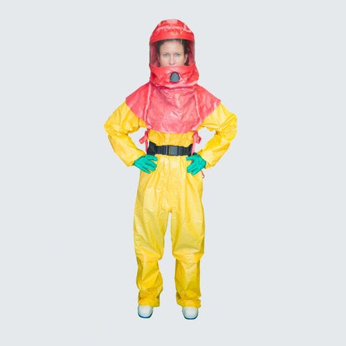 Macacão de proteção unissexo - EPP-10 - EGO Zlín - impermeável / com suprimento de ar / amarelo