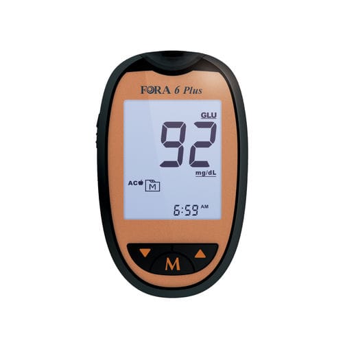 Medidor de glicose GDH-FAD - 6 Plus - ForaCare Suisse AG - para hospital / de hematócrito / de colesterol