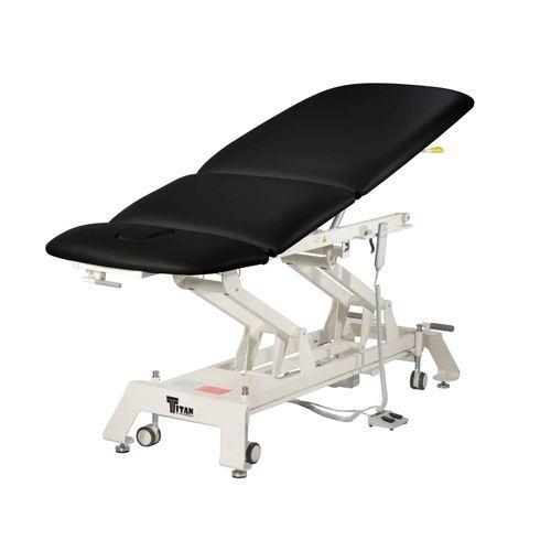 Mesa de exame elétrica - TITAN - Hausmann - com altura regulável / articulada em 3 seções / preta