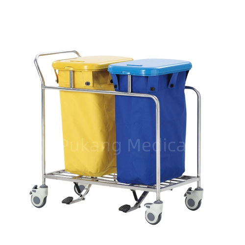 Carrinho hospitalar - F-31 - Hebei Pukang Medical Instruments - para uso geral / coletor de lixo / de limpeza