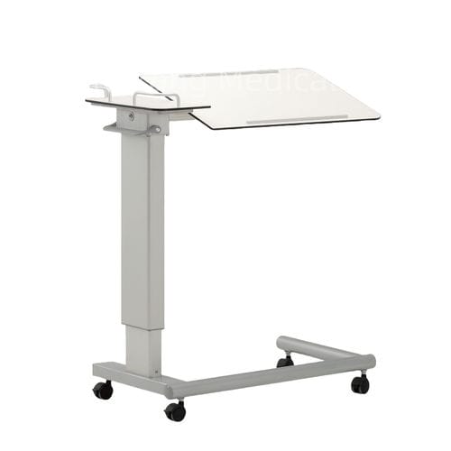 Mesa de refeição de altura regulável - T-31 - Hebei Pukang Medical Instruments - com rodízios / com ajuste de inclinação / com acionamento manual