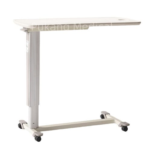 Mesa de refeição de altura regulável - T-30 - Hebei Pukang Medical Instruments - com rodízios / com acionamento manual