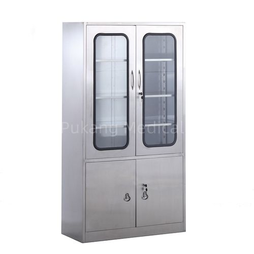 Armário para hospital - G-9 - Hebei Pukang Medical Instruments - com prateleiras / com porta / em aço inoxidável