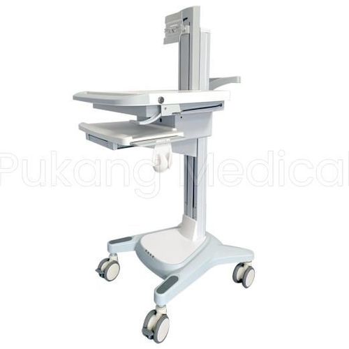 Carrinho para computador para carregamento de computadores portáteis - F-01 - Hebei Pukang Medical Instruments - para painel PC / com altura regulável / com sistema de segurança