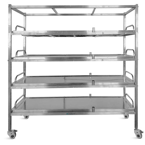 Estante com 4 prateleiras - SKB-7D001 - Jiangsu Saikang Medical Equipment - para câmara mortuária / móvel / em aço inoxidável
