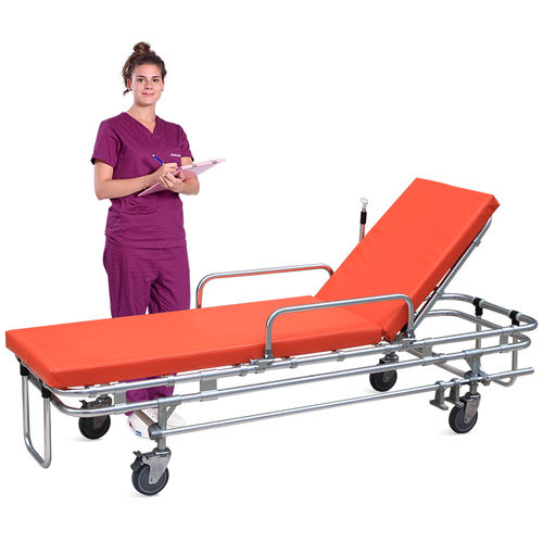 Carro-maca de transporte - SKB039(A) - Jiangsu Saikang Medical Equipment - de emergência / manual / com encosto regulável