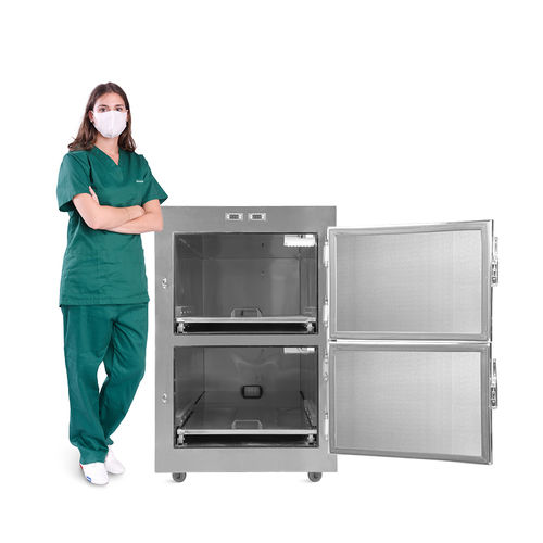 Câmara mortuária 2 corpos - SKB-7A002 - Jiangsu Saikang Medical Equipment - para macas de transporte de corpos / com abertura frontal / para conservação temporária