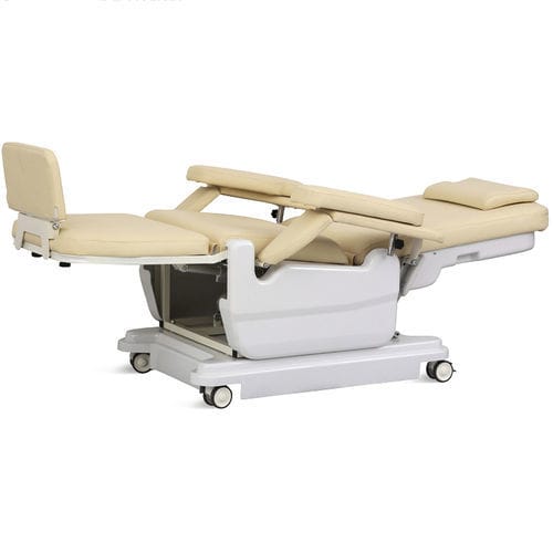 Poltrona elétrica para coleta de sangue - SKE-131 - Jiangsu Saikang Medical Equipment - articulada em 2 seções / com apoio para pernas / com rodízios