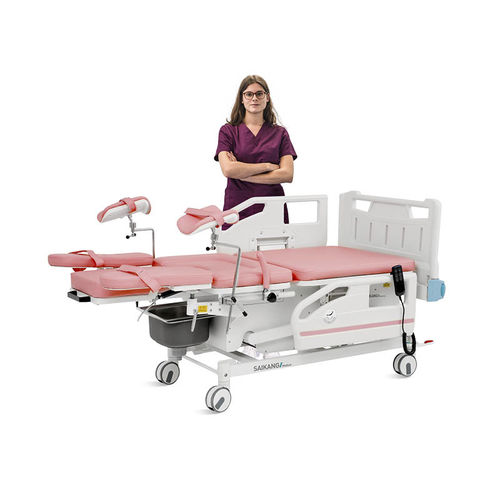 Cadeira de parto elétrica - A98-4 - Jiangsu Saikang Medical Equipment - com rodízios