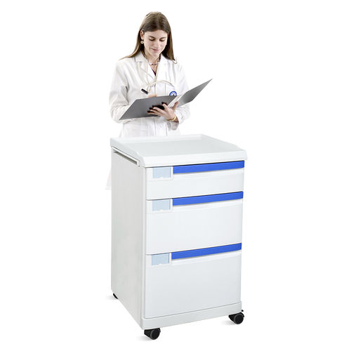 Mesa de cabeceira com rodízios - SKS038 - Jiangsu Saikang Medical Equipment - com gavetas