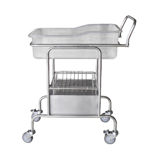 Berço hospitalar com rodízios - YFY126L - Jiangsu Yongfa Medical Equipment Technology - com altura fixa / com compartimentos de arrumação / em aço inoxidável