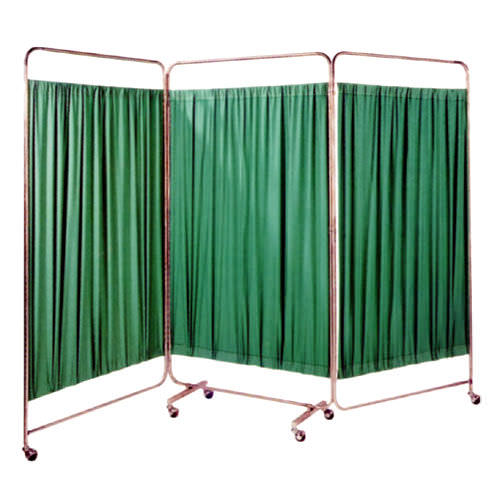 Biombo hospitalar com rodízios - JR-017 - Joson-Care Enterprise - 3 asas / com cortina