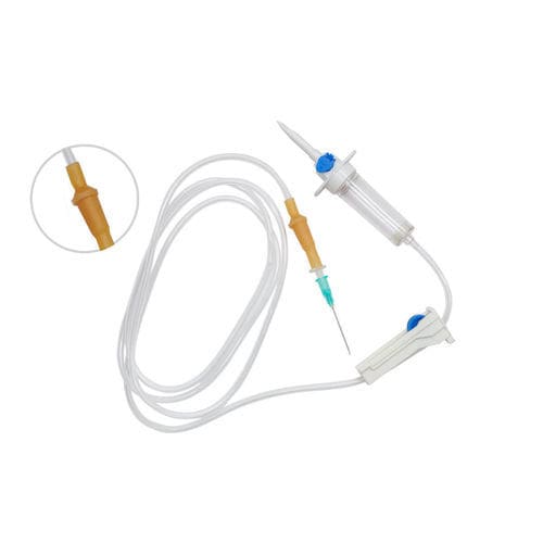 Kit de infusão em policloreto de vinila - Pro Inject - Lars Medicare Pvt Ltd. - com torneira / com câmara de gotejamento / com componentes sem latex