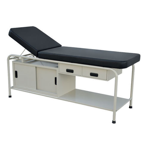 Mesa de exame manual - EC2000 - LKL ADVANCE METALTECH SDN BHD - com altura fixa / com compartimentos de arrumação / articulada em 2 seções