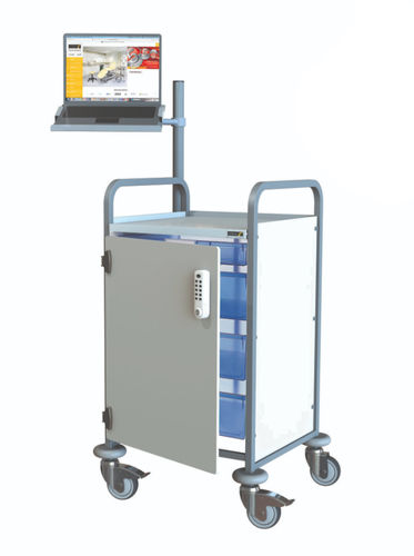 Carrinho para computador médico-hospitalar - Sun-KSS3 - Sunflower Medical - móvel / com sistema de segurança