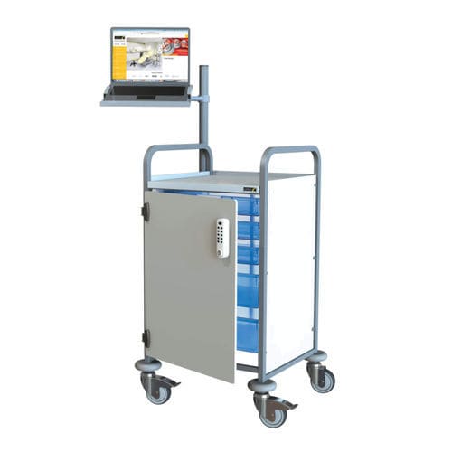 Carrinho para computador móvel - Sun-KSS2 - Sunflower Medical - com sistema de segurança