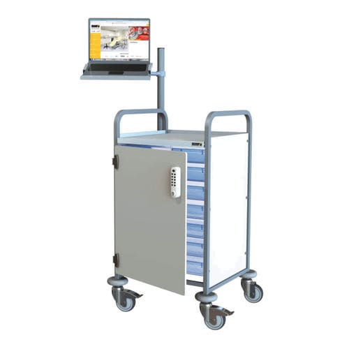 Carrinho para computador móvel - Sun-KSS1 - Sunflower Medical - com sistema de segurança