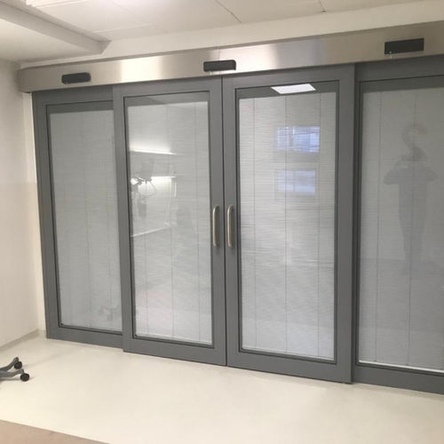 Porta para hospital - Dortek - para cuidados intensivos / de correr / de vidro