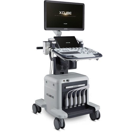 Aparelho de ultrassom com carrinho - X-CUBE 90 on GPX  - Alpinion Medical Systems - geral / em preto e branco / com Doppler colorido
