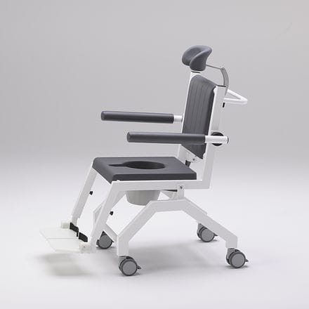 Cadeira de banho com encosto alto - SCC 250 Comfort M - RCN Medizin - com braços / com rodízios / com apoio para pés