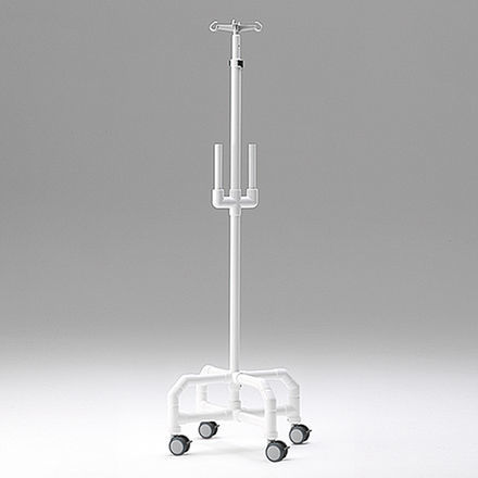 Suporte para soro com rodízios - IH PH HV MRT - RCN Medizin - 4 ganchos / telescópico / em material não magnético