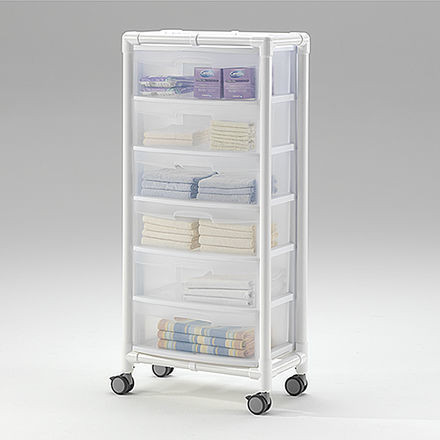 Carrinho para roupa médico-hospitalar - LTW 200 - RCN Medizin - de transporte / 6 gavetas / de plástico