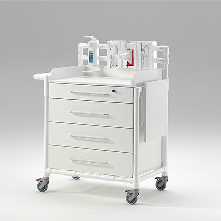 Carrinho hospitalar - Solution II - RCN Medizin - para uso geral / para tratamentos / com bandejas
