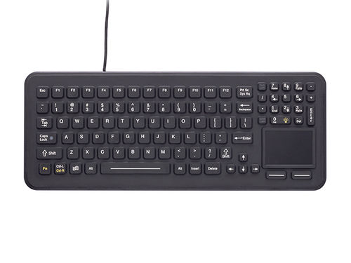 Teclado hospitalar com touchpad - SB-97-TP - IKEY - em borracha de silicone / lavável / desinfetável