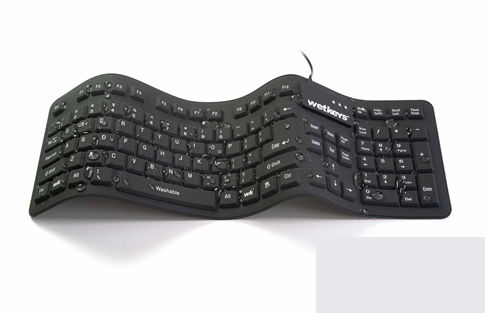 Teclado hospitalar em silicone - KBWKFC106-BK - WETKEYS - flexível / à prova de água / selado