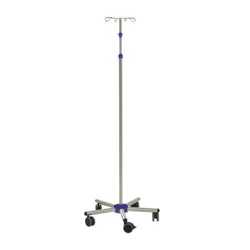 Suporte para soro com rodízios - MSA 4063 - MIXTA - 2 ganchos / em inox / telescópico