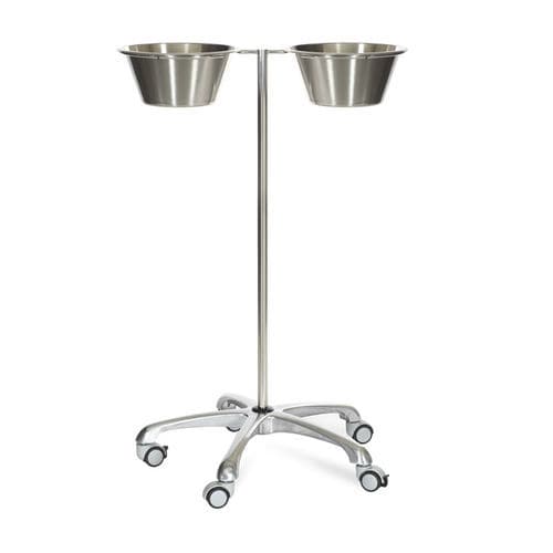 Suporte de cuba para assepsia de duas cubas - MSK 7030 - MIXTA - com rodízios / em aço inoxidável