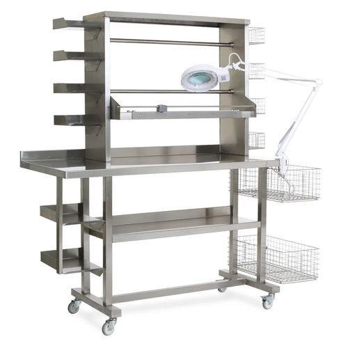 Mesa de preparo e embalagem de instrumentos médicos - MCM 3654 - MIXTA - em aço inoxidável