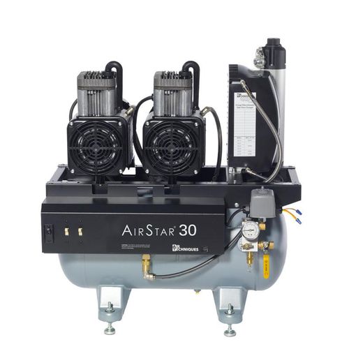 Compressor hospitalar - AirStar 30 - Air Techniques - para odontologia / de membrana / para 4 consultórios
