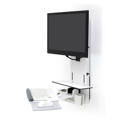 Estação de trabalho informática médico-hospitalar - StyleView® Sit-Stand - Ergotron - para diagnóstico veterinário por imagem / de laboratório / de altura regulável
