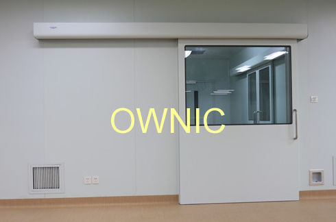 Porta para sala de cirurgia - OTDM-1 - OWNIC - de correr / em aço inoxidável / com vidro