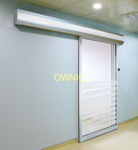 Porta para sala de cirurgia - FETDM-5 - OWNIC - de correr / em aço inoxidável / em alumínio