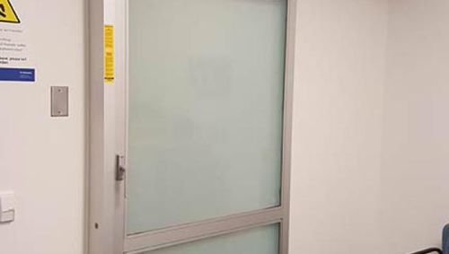 Porta para hospital - Dura-Care 7200 - Stanley Access Technologies - para cuidados intensivos / de correr