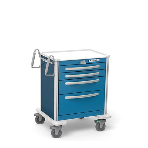 Carrinho de emergência - USBLA-3369-ELB - Waterloo Healthcare - em alumínio / 4 gavetas
