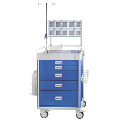Carrinho de anestesia - QT41B27K33669B - Logiquip - de transporte / em alumínio / 5 gavetas