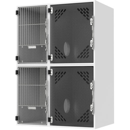 Gaiola veterinária modular - OPTION A - Shor-Line - em aço inoxidável / em policarbonato