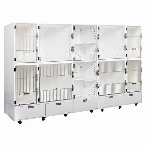 Gaiola veterinária modular - KAT PLAY AND SLEEP - Shor-Line - em PVC / à prova de água
