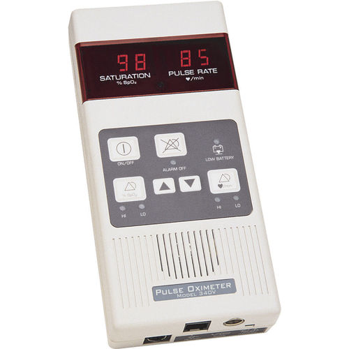 Oxímetro de pulso portátil - 340V - Mediaid Inc. - veterinário / a bateria / com sensor separado