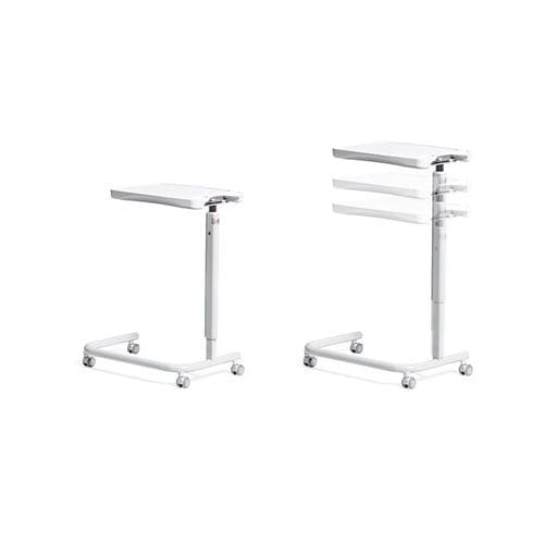 Mesa de refeição de acionamento pneumático - Pronto - Mis Medical - com rodízios / de altura regulável