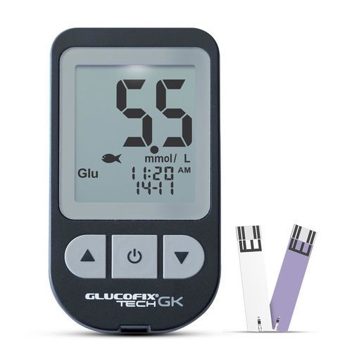 Medidor de glicose GOD - GLUCOFIX TECH GK - Menarini Diagnostics - com enzima glicose oxidase / eletroquímico / de cetonemia